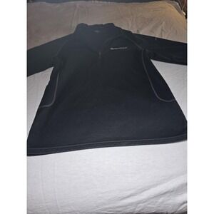 Eddie Bauer Ridgeview Quarter Zip Black Fleece Pullover Mens Jacket